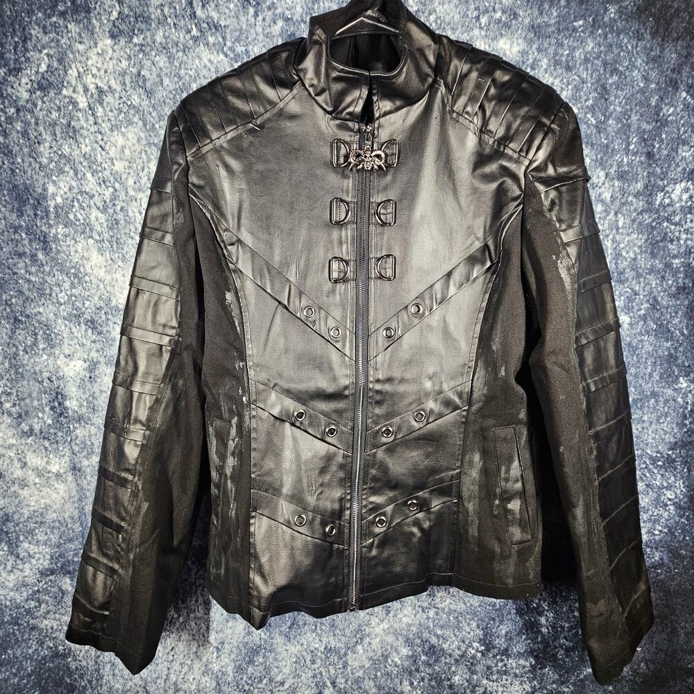 Devil Fashion Death Tech Hand-Painted Moto Biker Jacket
